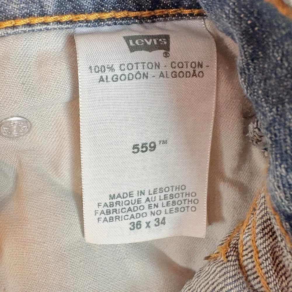 Levi's 559 Relaxed Straight Mens 36x34 Blue Good Medium‎ Wash Denim Jeans